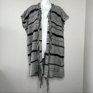 ARIANNA BY HOWARD’S Hooded Knit Fringed Cardigan One Size